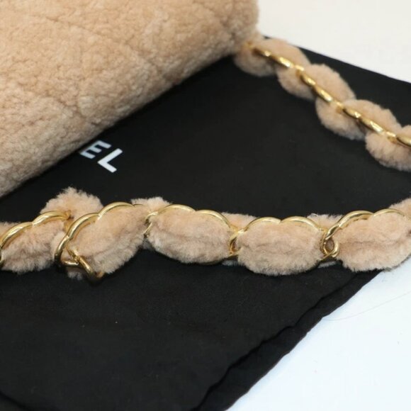 Chanel Small CC Flap Bag Light Pink Shearling Brushed Gold Hardware - Picture 14 of 16